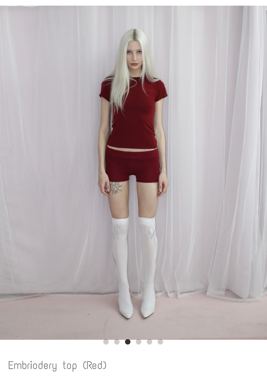 Bonnae Embriodery top Red 상품이미지1