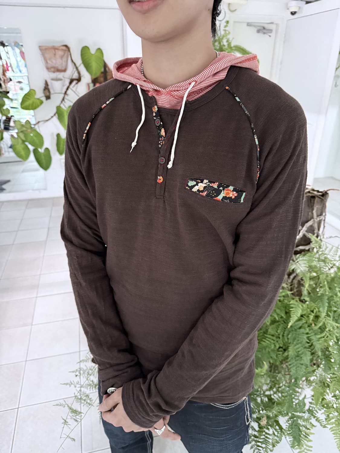 irezumi henley neck top 상품이미지2