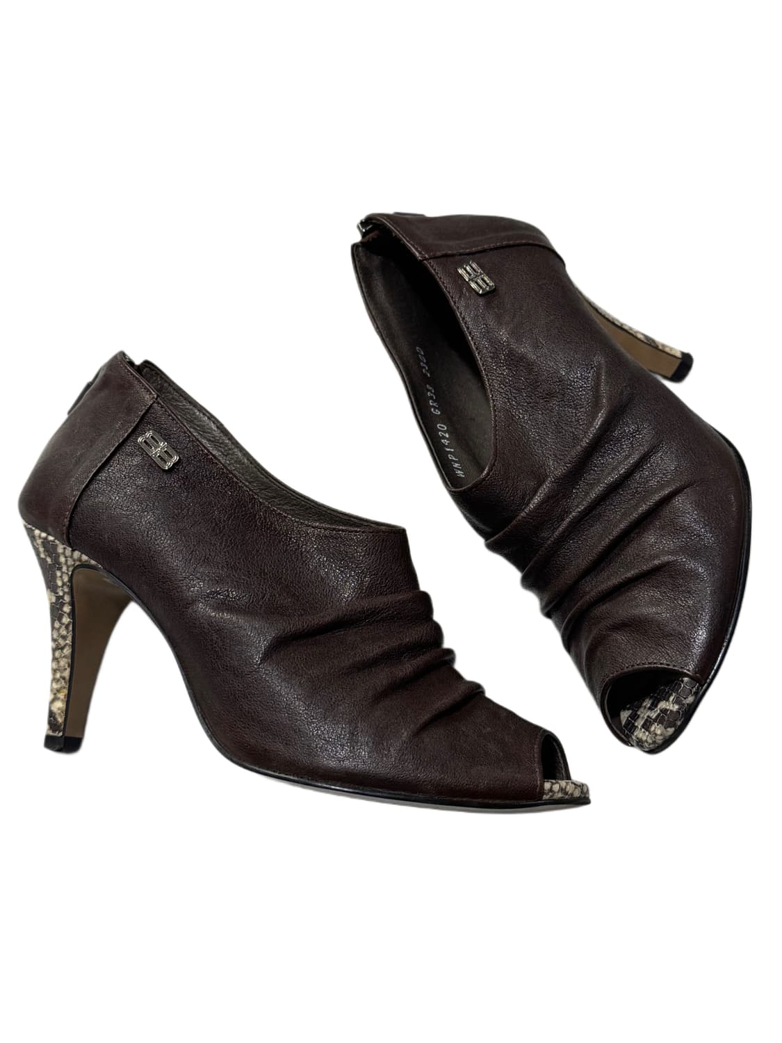 발렌시아가 오픈 토 레더 파이톤 힐 상품이미지2