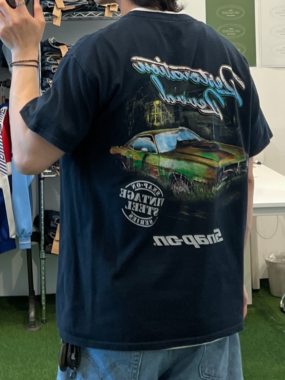 Snap-On 빈티지 올드카 프린팅 반팔 티셔츠 상품이미지2