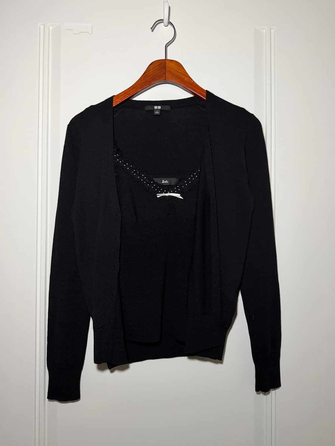 일본빈티지 블랙 도트 레이스 세트 상품이미지7