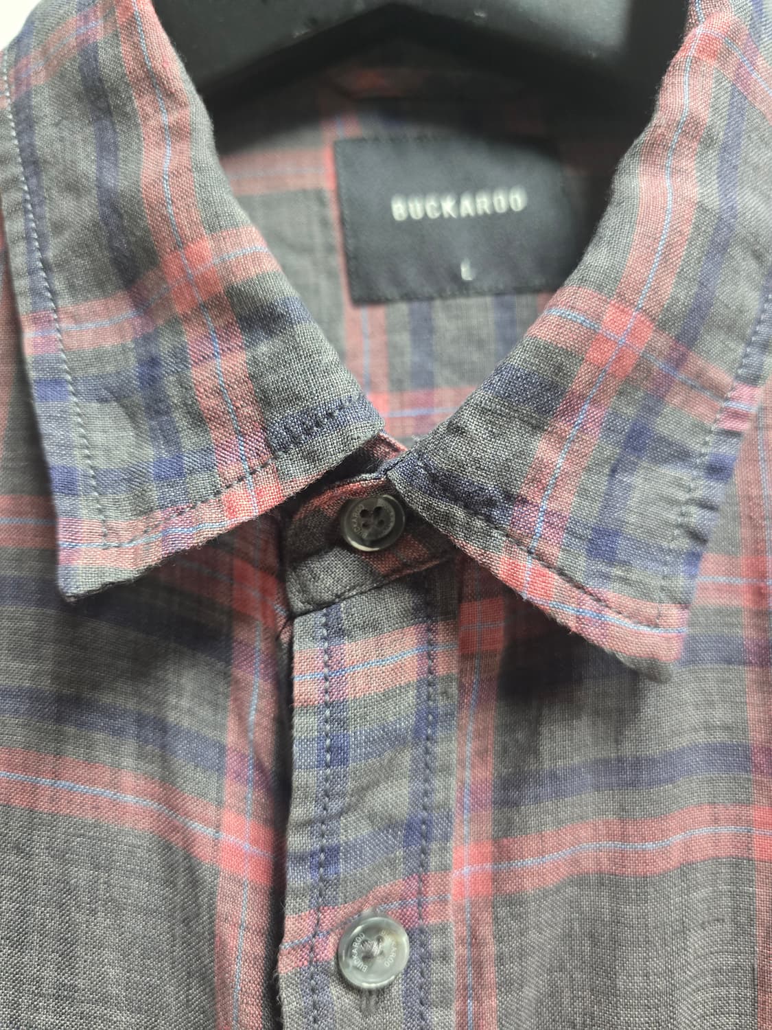 버커루 린넨 체크 셔츠 L 상품이미지2