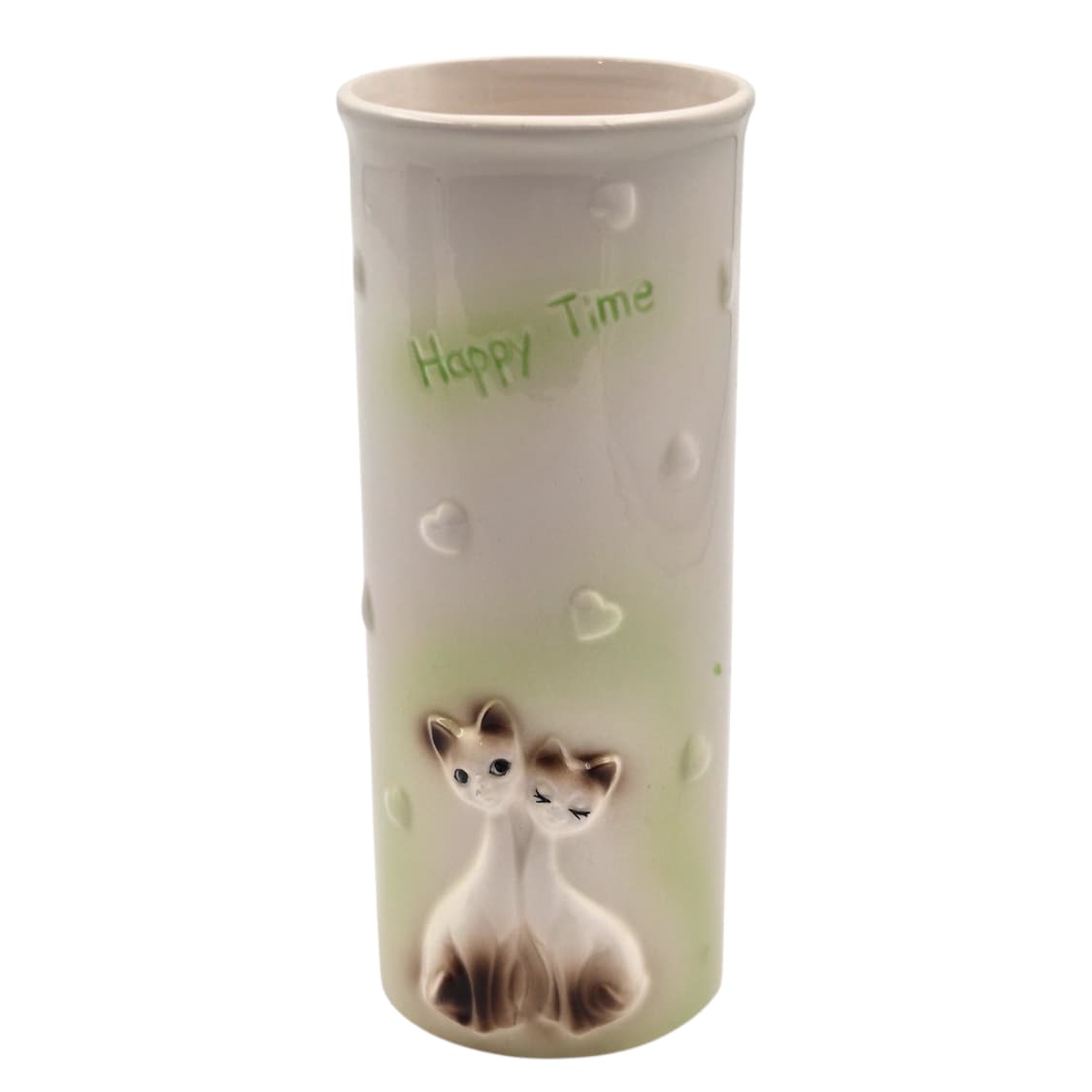 80s 레트로 고양이 도자기 기둥 꽃병 상품이미지1