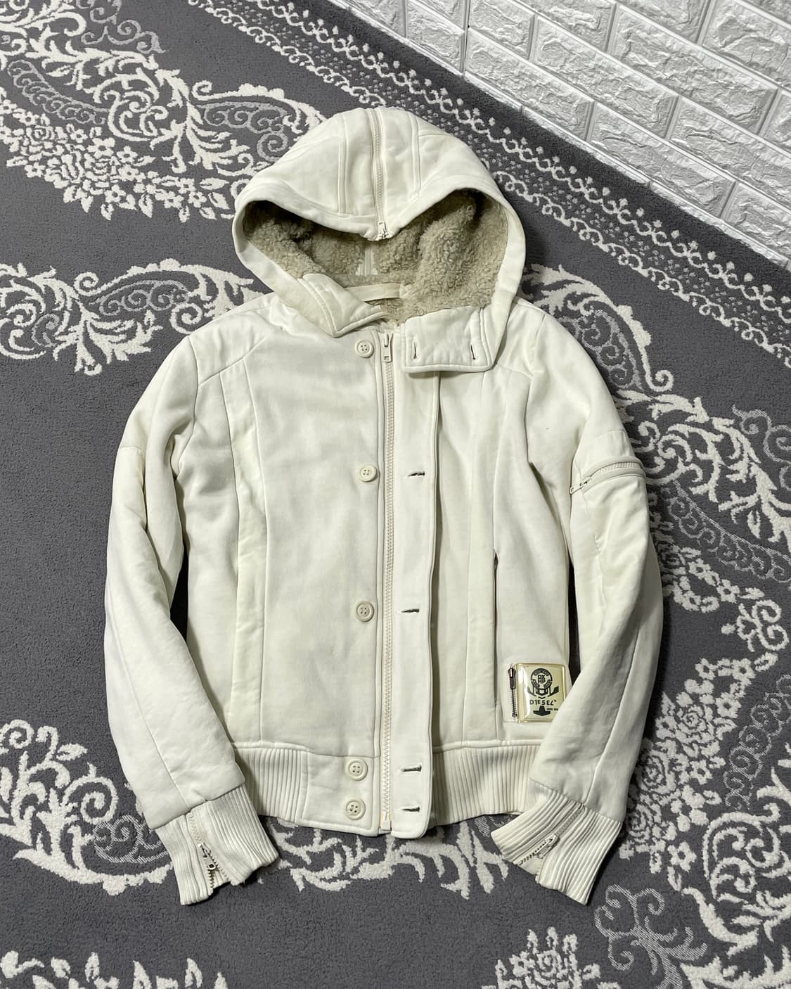 00‘s Diesel Lined Zip Fur Hoodie 상품이미지1