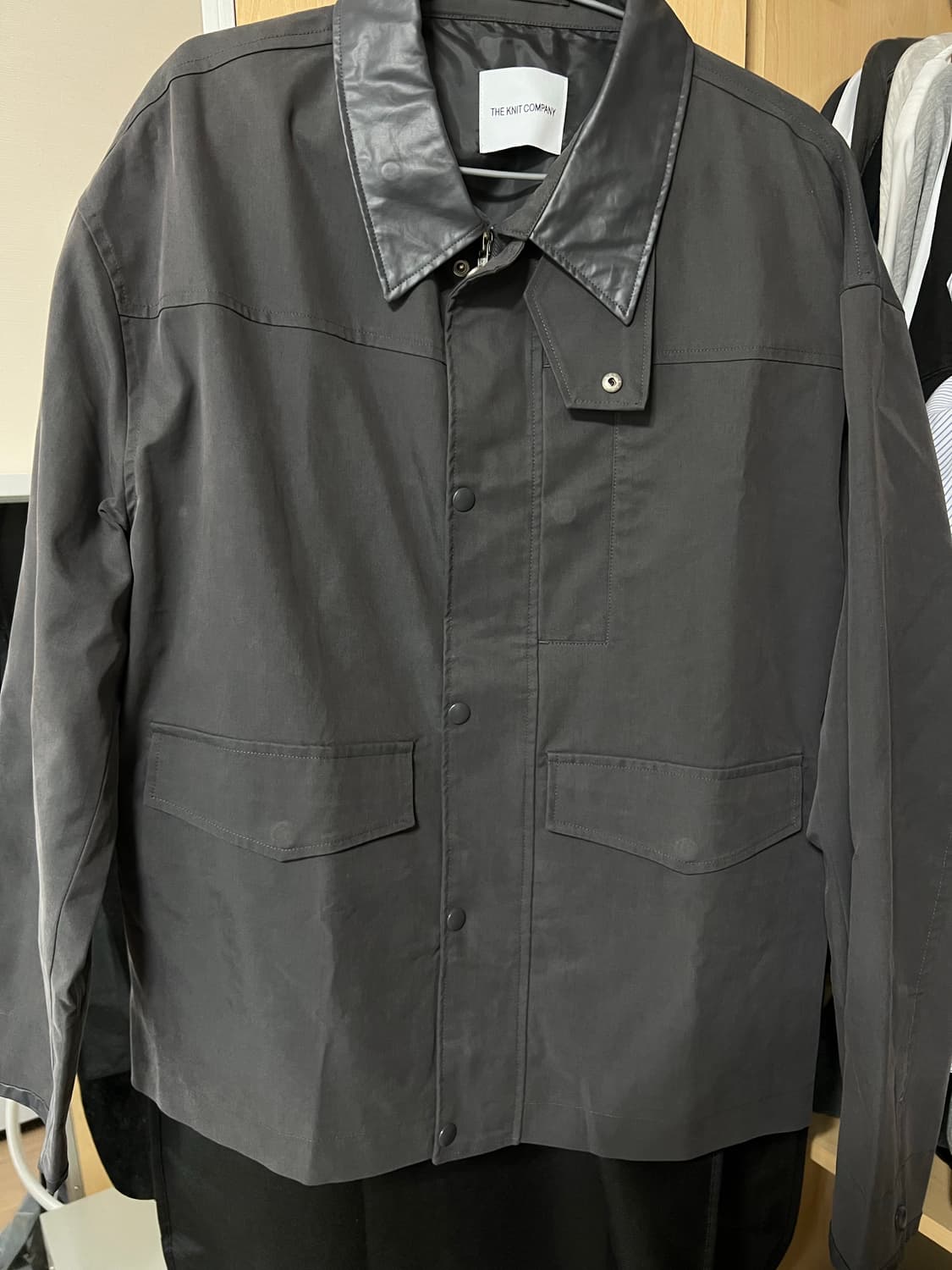 더니트컴퍼니 텐셀 코튼 헌팅자켓 차콜 L 상품이미지2
