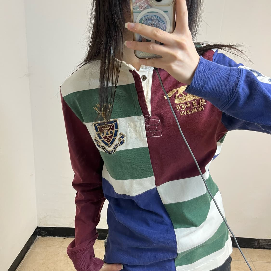 Polo 90s Pennant Hunting Logo Rugby tee 상품이미지3