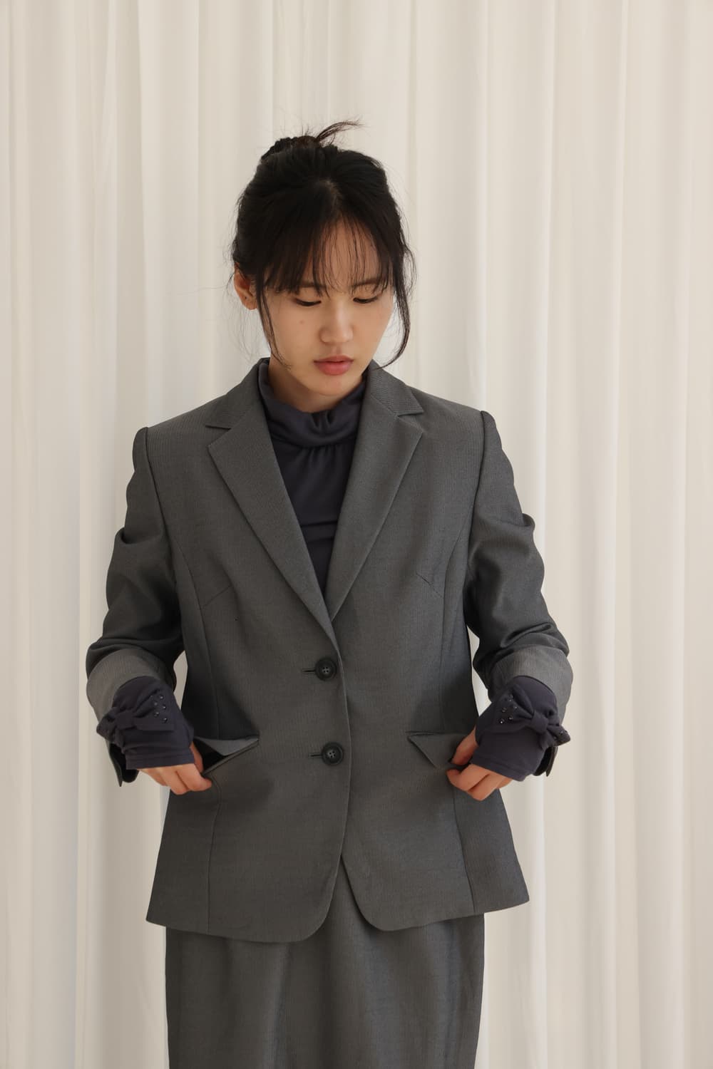 THEORIA 그레이 정장 셋업 상품이미지2
