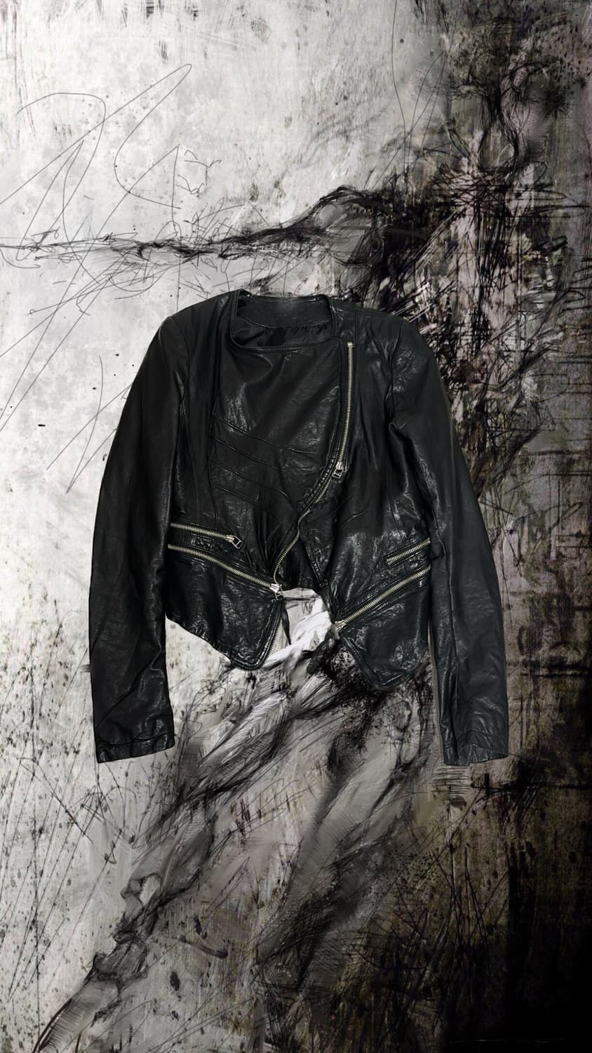 Opposite zipper slim lambskin jacket 상품이미지1