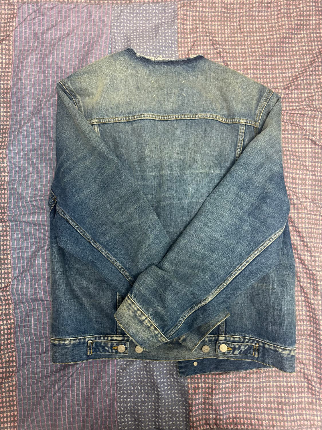 Margiela collarless denim jacket - blue 상품이미지6