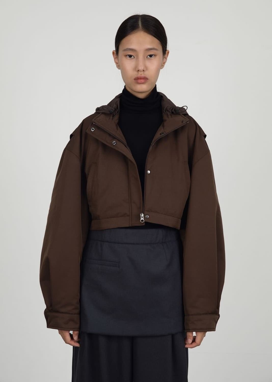 아모멘토 PADDED HOODED CROP JUMPER 상품이미지6