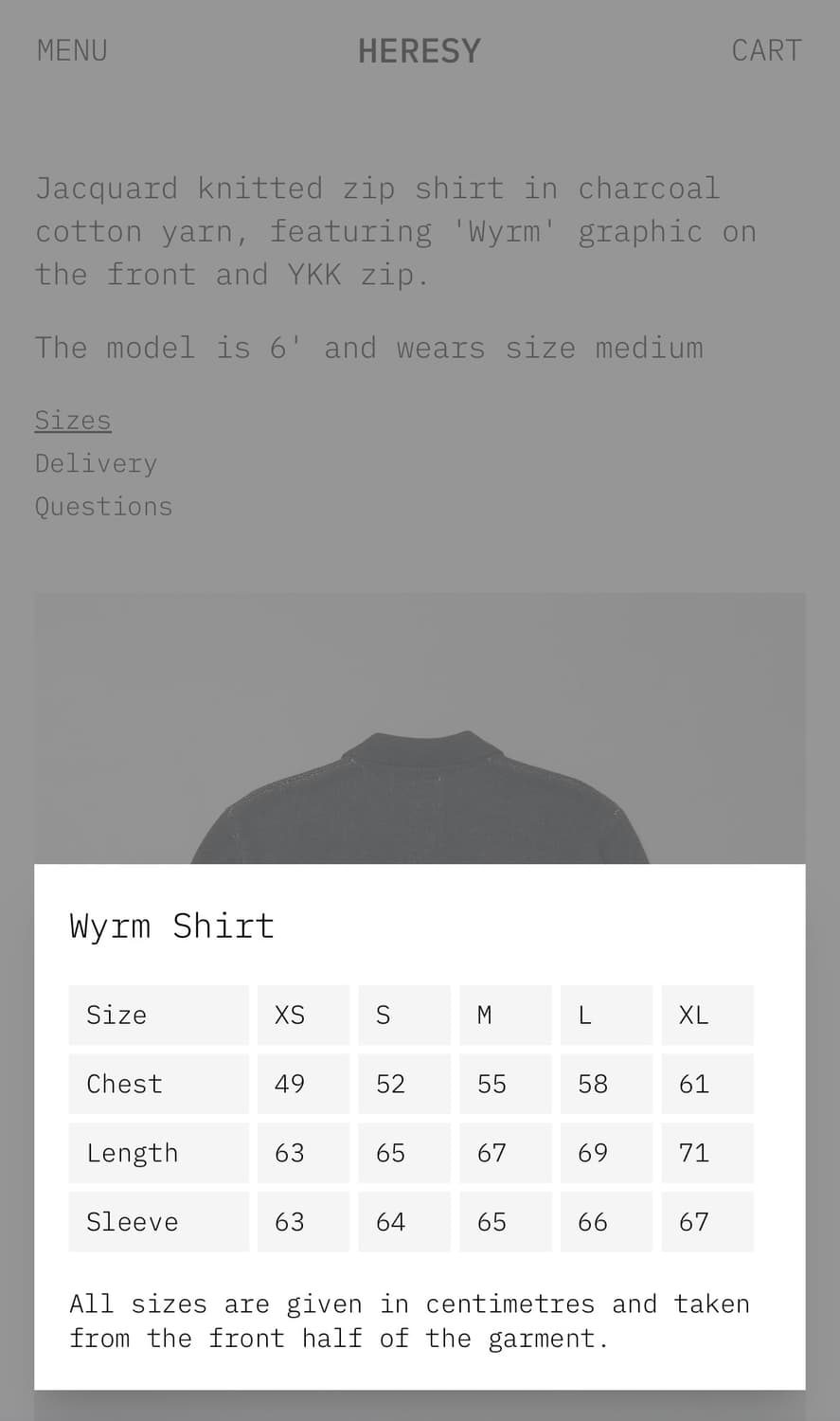 heresy wyrm shirt S사이즈 상품이미지3