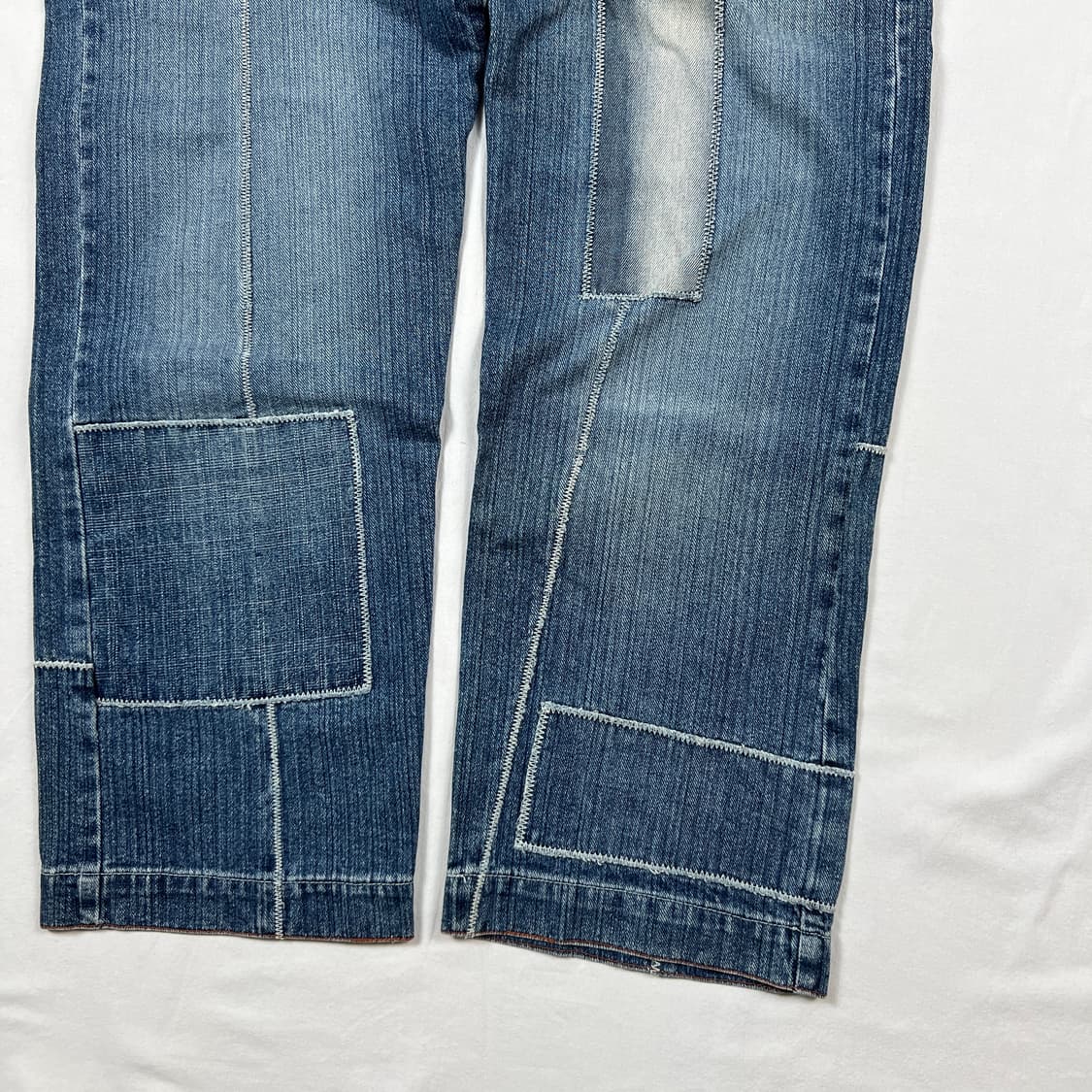 90‘s 펠레펠레 pelle pelle 패치워크 데님팬츠 청바지 상품이미지4