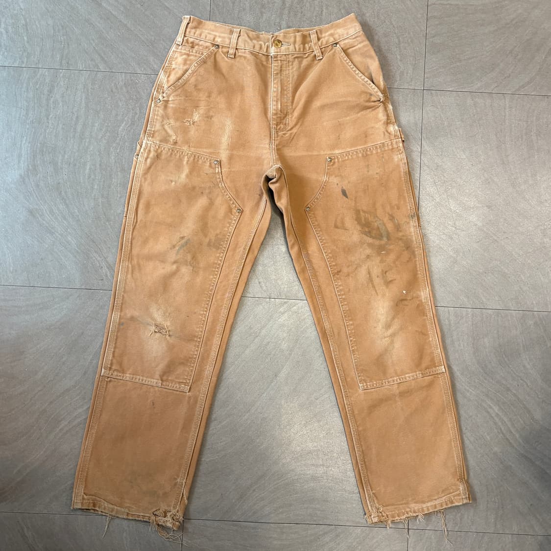 칼하트 정품 오리지널 브라운 더블니 팬츠 바지 상품이미지1