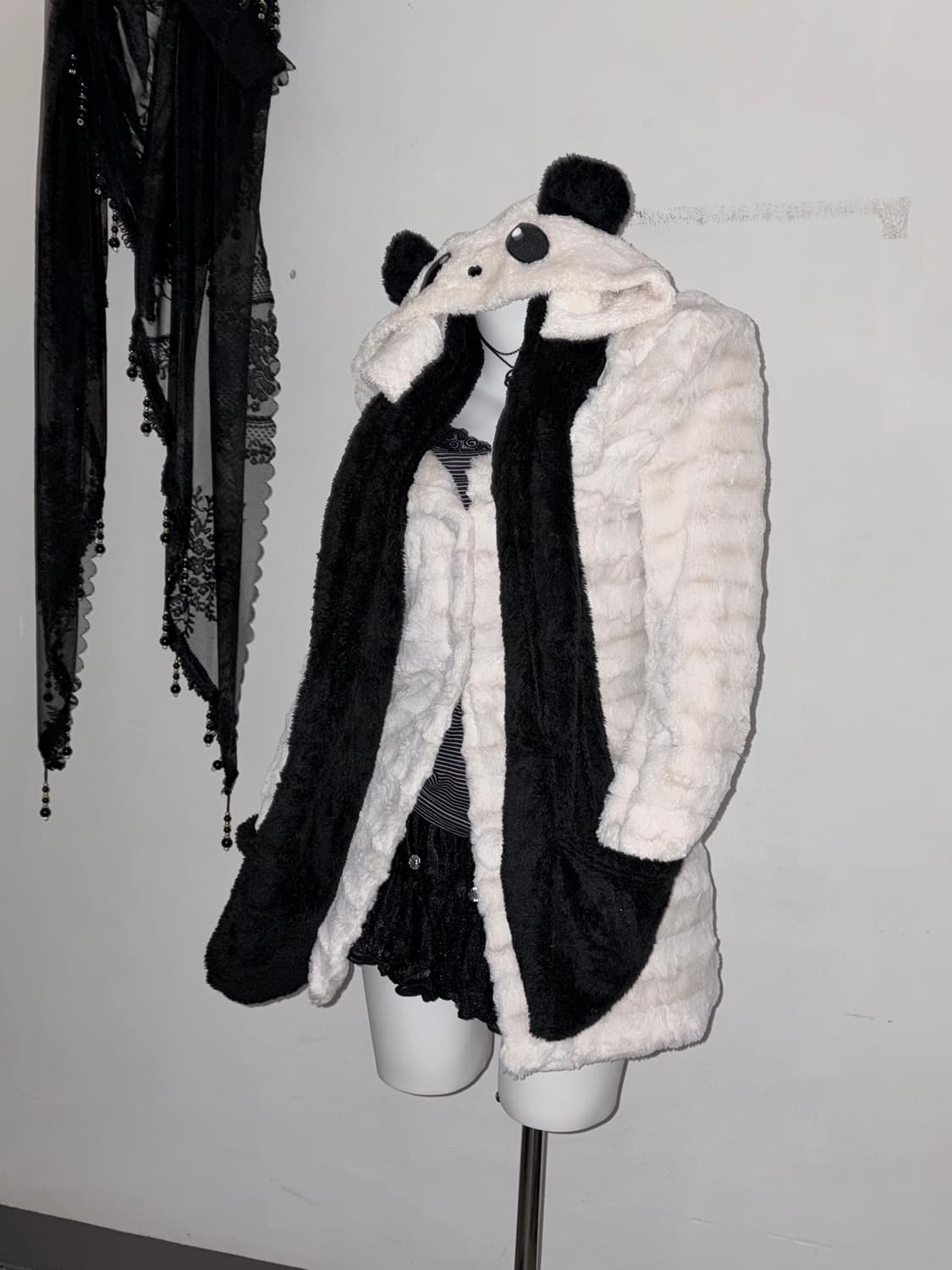 팬더 털모자 갸루 포켓  상품이미지4