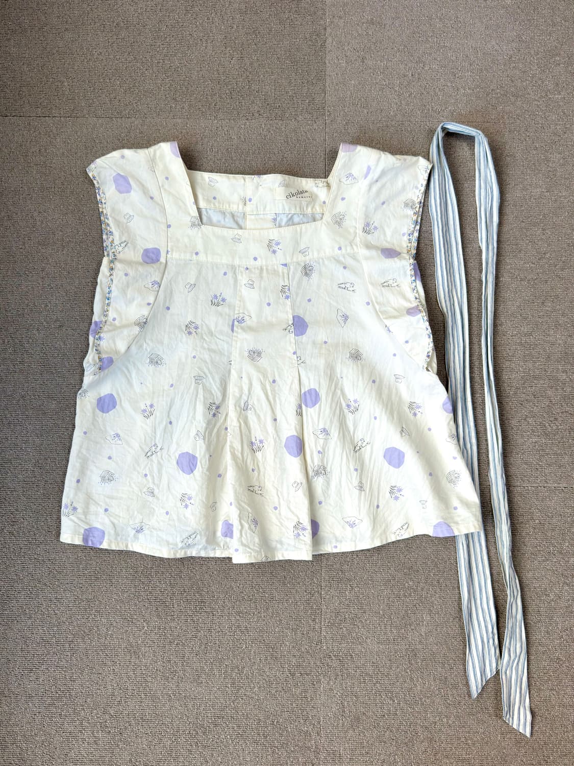 cikolata 라벤더 프린트 코튼 블라우스 상품이미지2