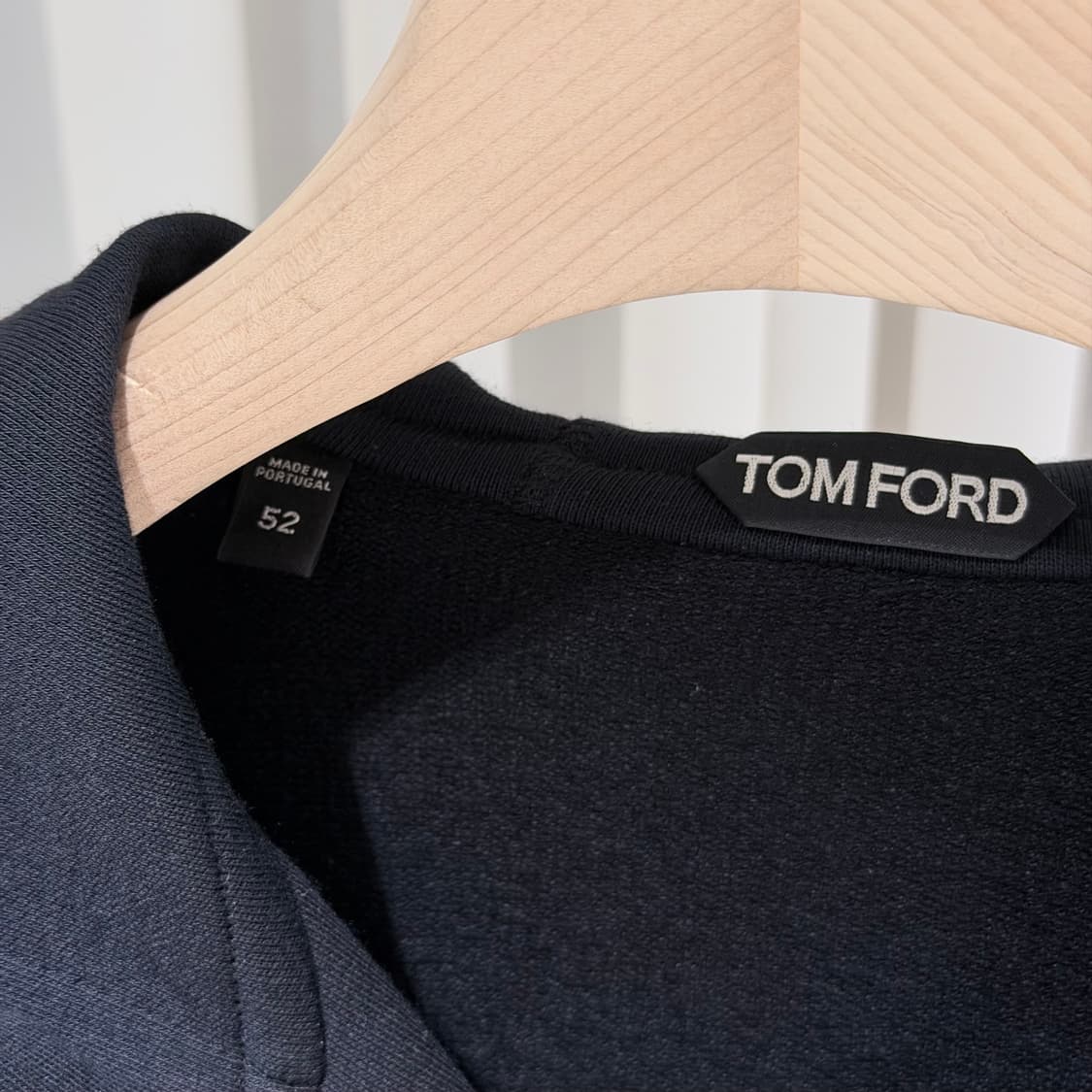 (A+/52) / 톰포드 집업 드로스트링 저지 후드 블랙 상품이미지4