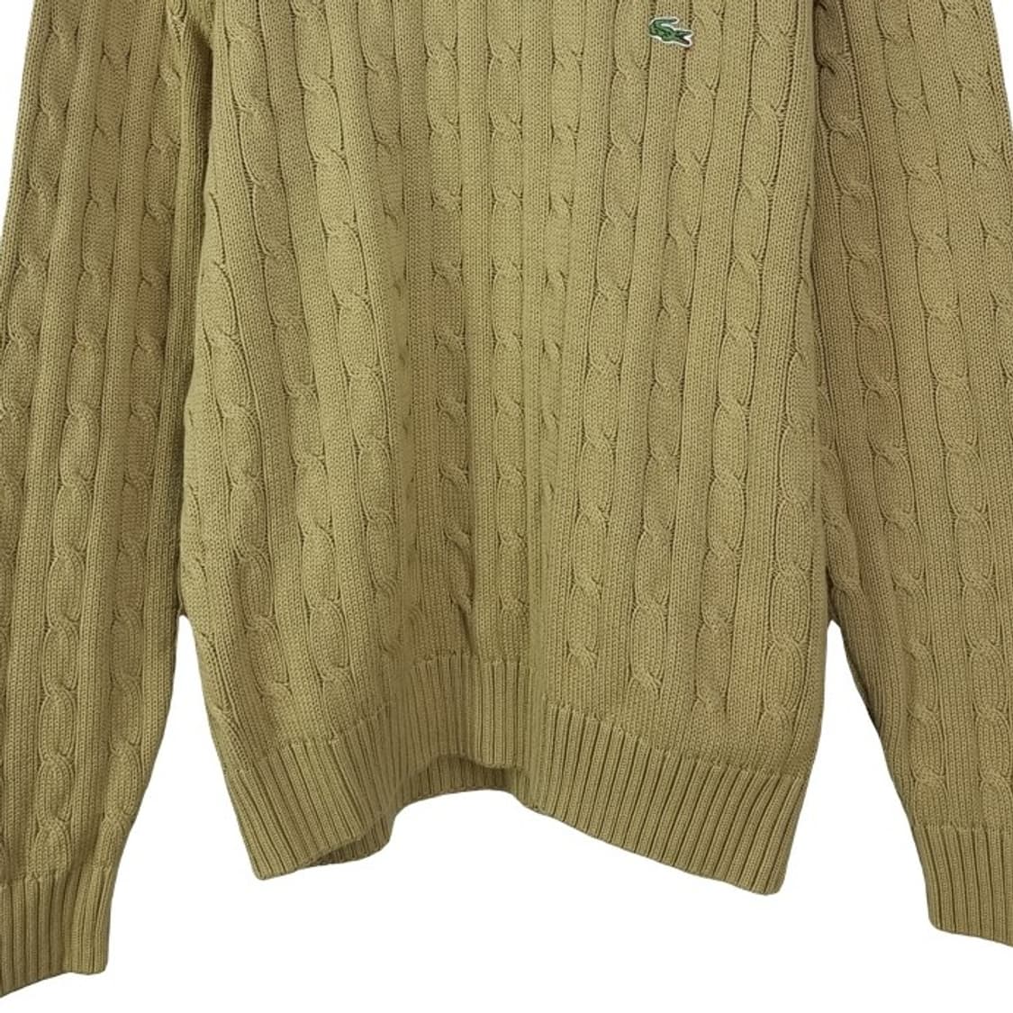 [라코스테] 로고 패치 케이블 꽈배기 니트 베이지 M18555 상품이미지5
