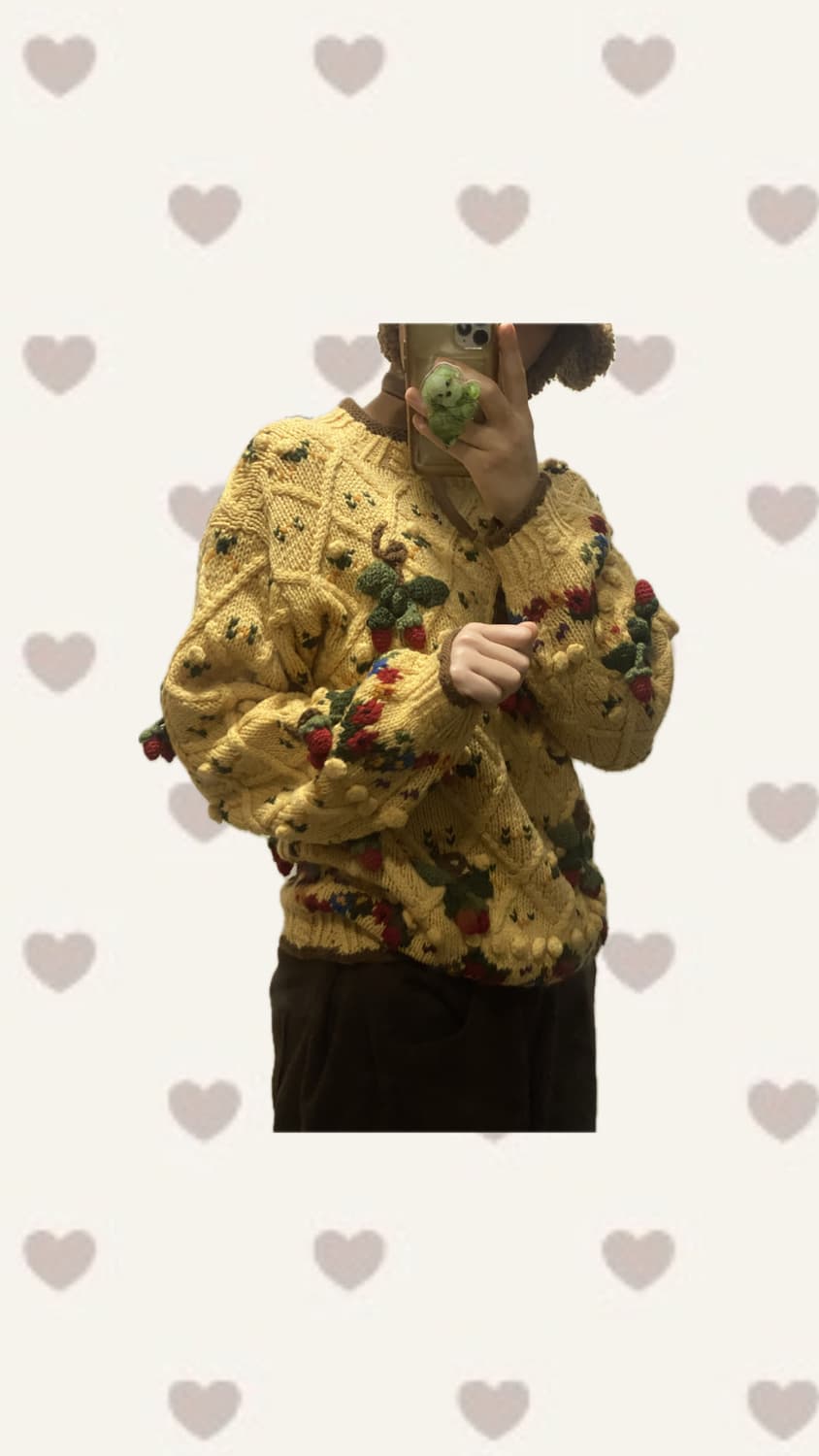 딸기 폼포미 니트 상품이미지4