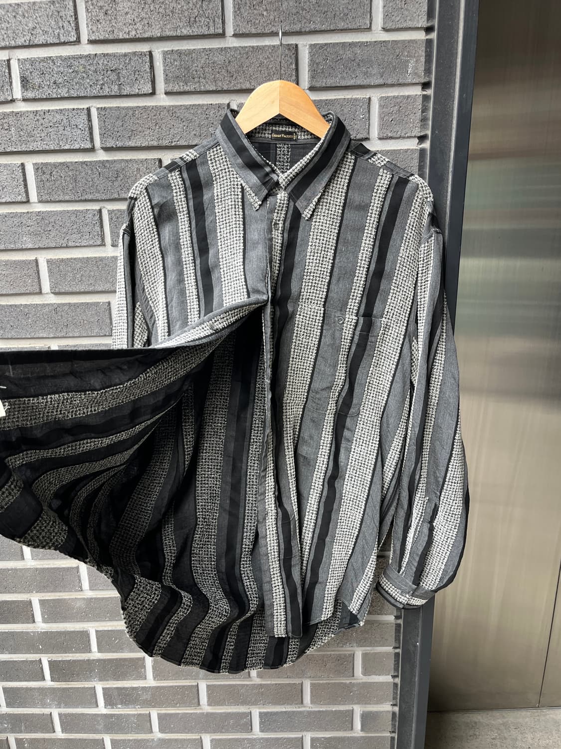Cesare paciotti 울 트위드 스트라이프 셔츠 상품이미지9