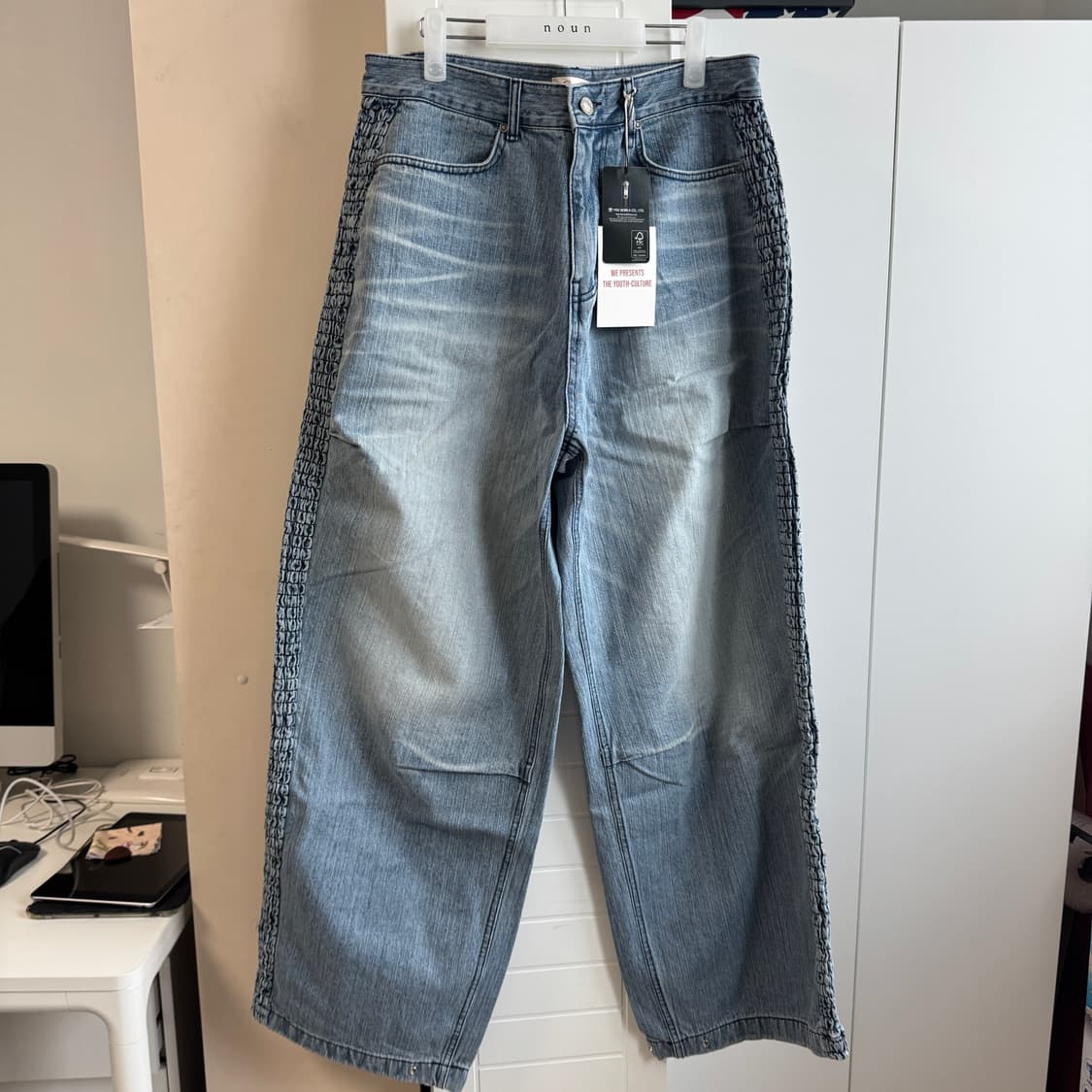 [새상품]ETCE 스모킹 배기 데님진 블루 L 상품이미지1