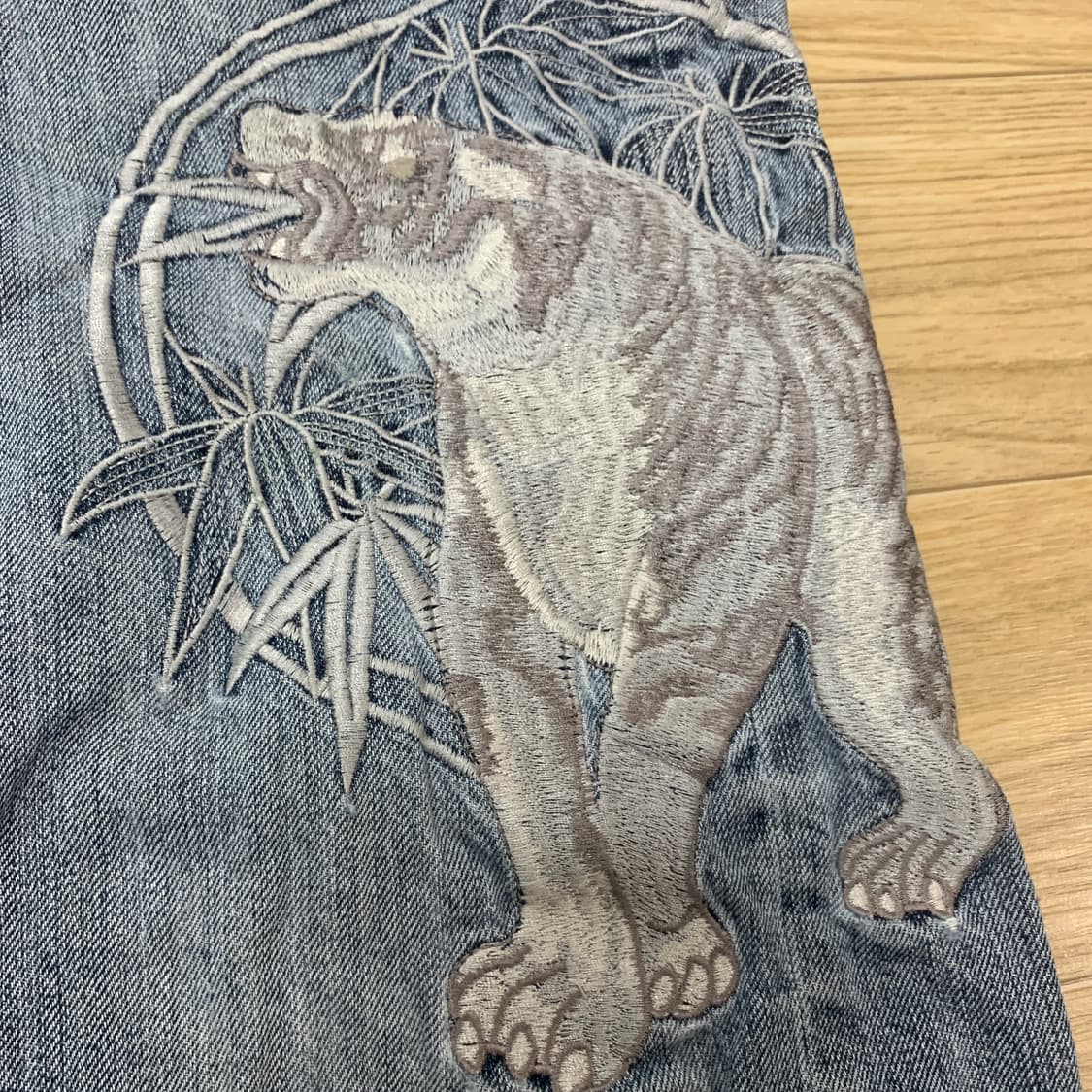 34) 오리엔탈 호랑이&대나무 자수 데님쇼츠 상품이미지2