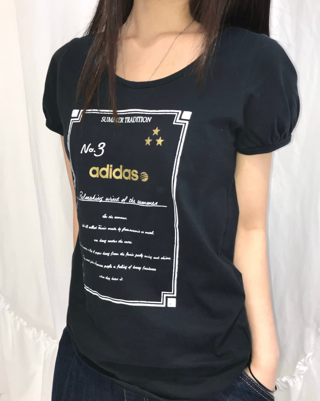 아디다스 블랙 퍼프 티셔츠  상품이미지2