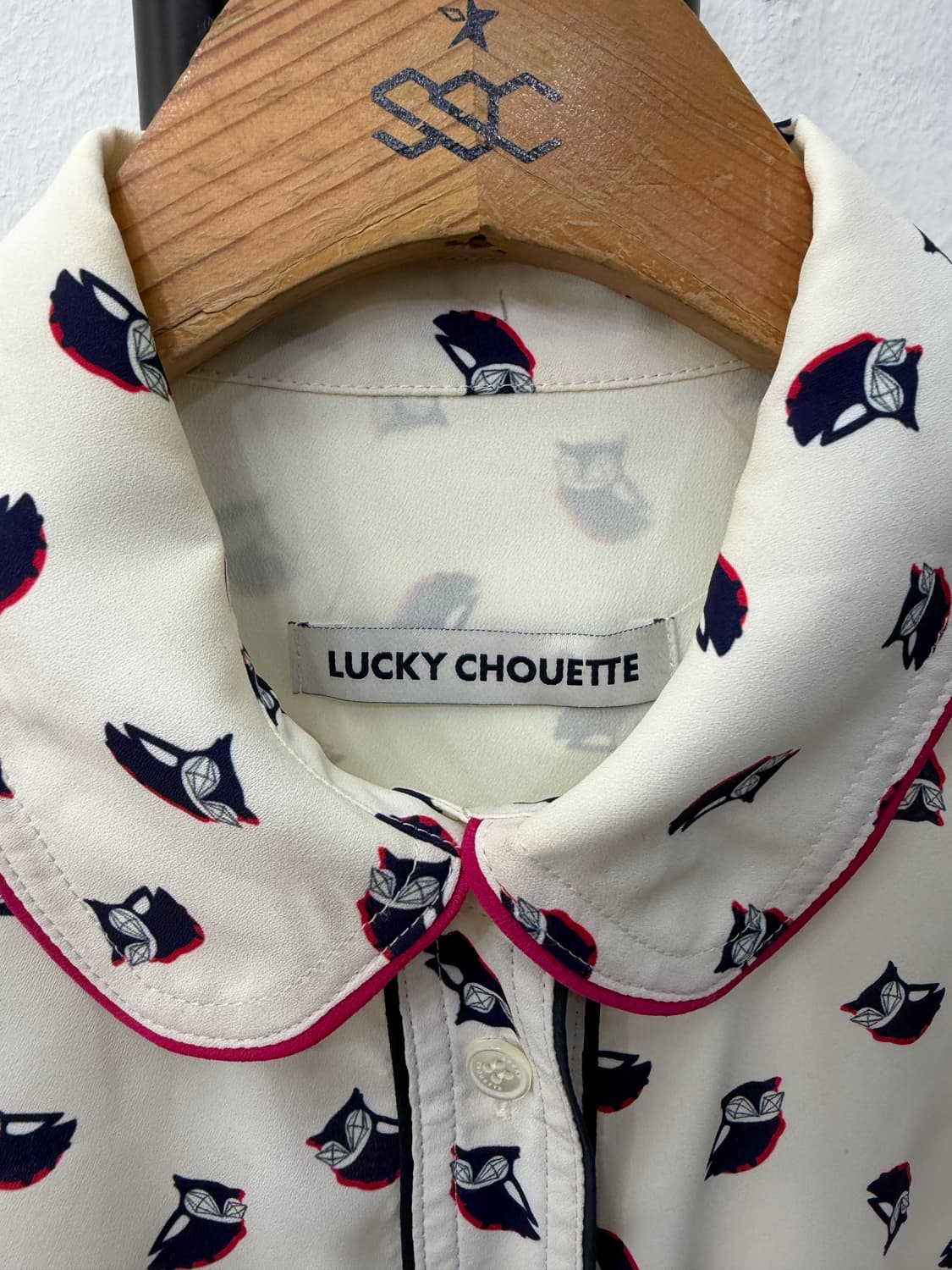 정품) 럭키슈에뜨 패턴 셔츠 블라우스 38 상품이미지5