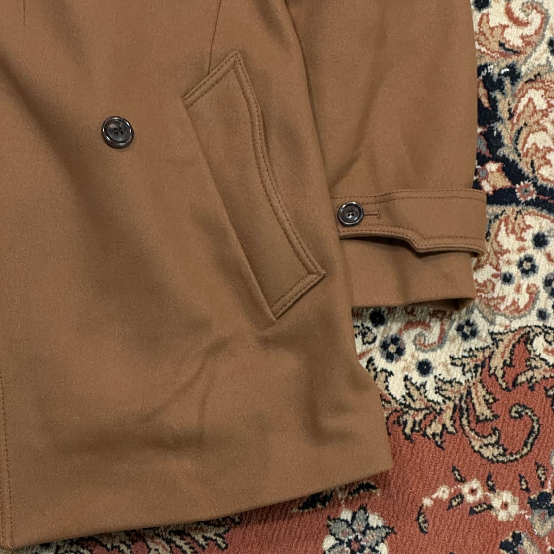 우영미 울 캐시미어 더블버튼 코트 (L) 100 48 상품이미지4