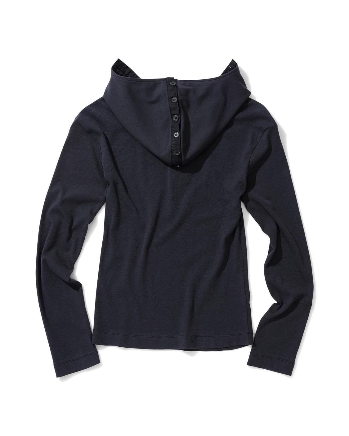 ODLYWORKSHOP Hooded henley tee, washed 상품이미지3