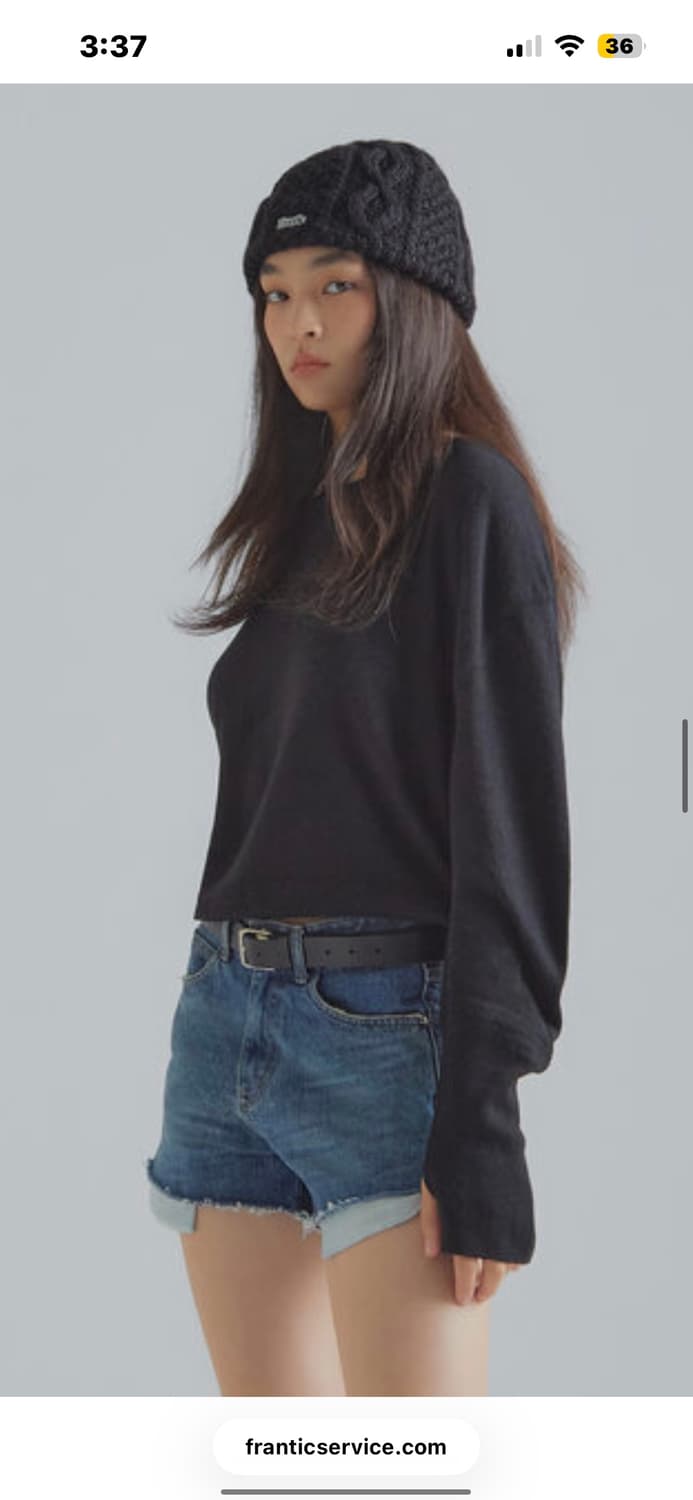 [새상품] 프랜틱서비스 - 울 케이블 비니 블랙 앨리스펑크 인스턴트펑크 상품이미지2