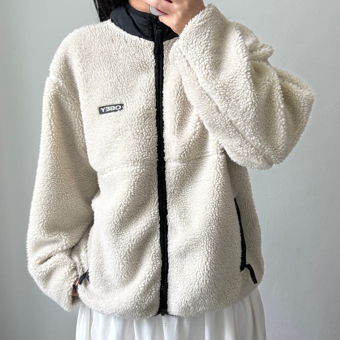 [L] 오베이 아이보리 플리스 자켓 상품이미지2