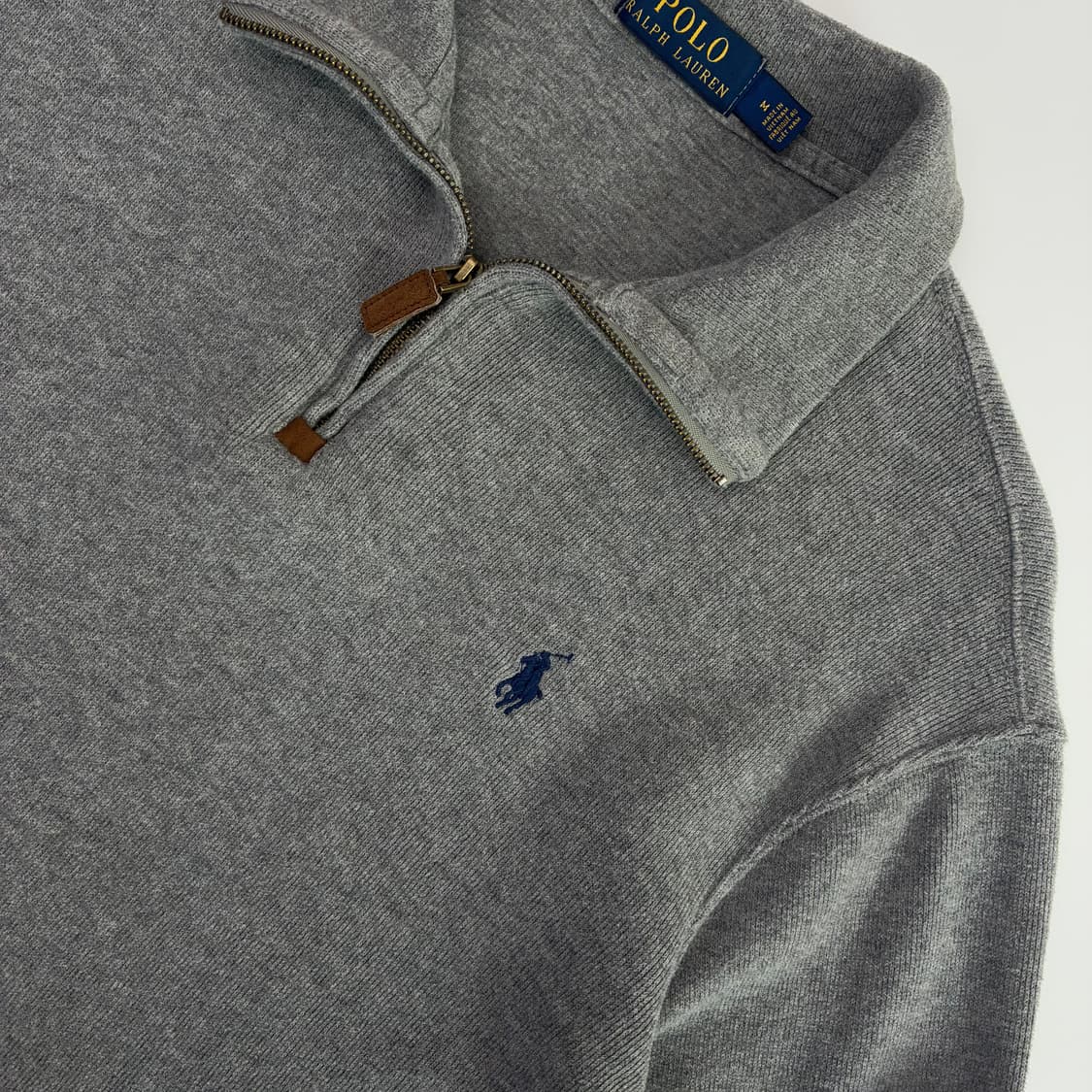 Polo 폴로 랄프로렌 신형 멜란지 그레이 쿼터 집업 니트 상품이미지3