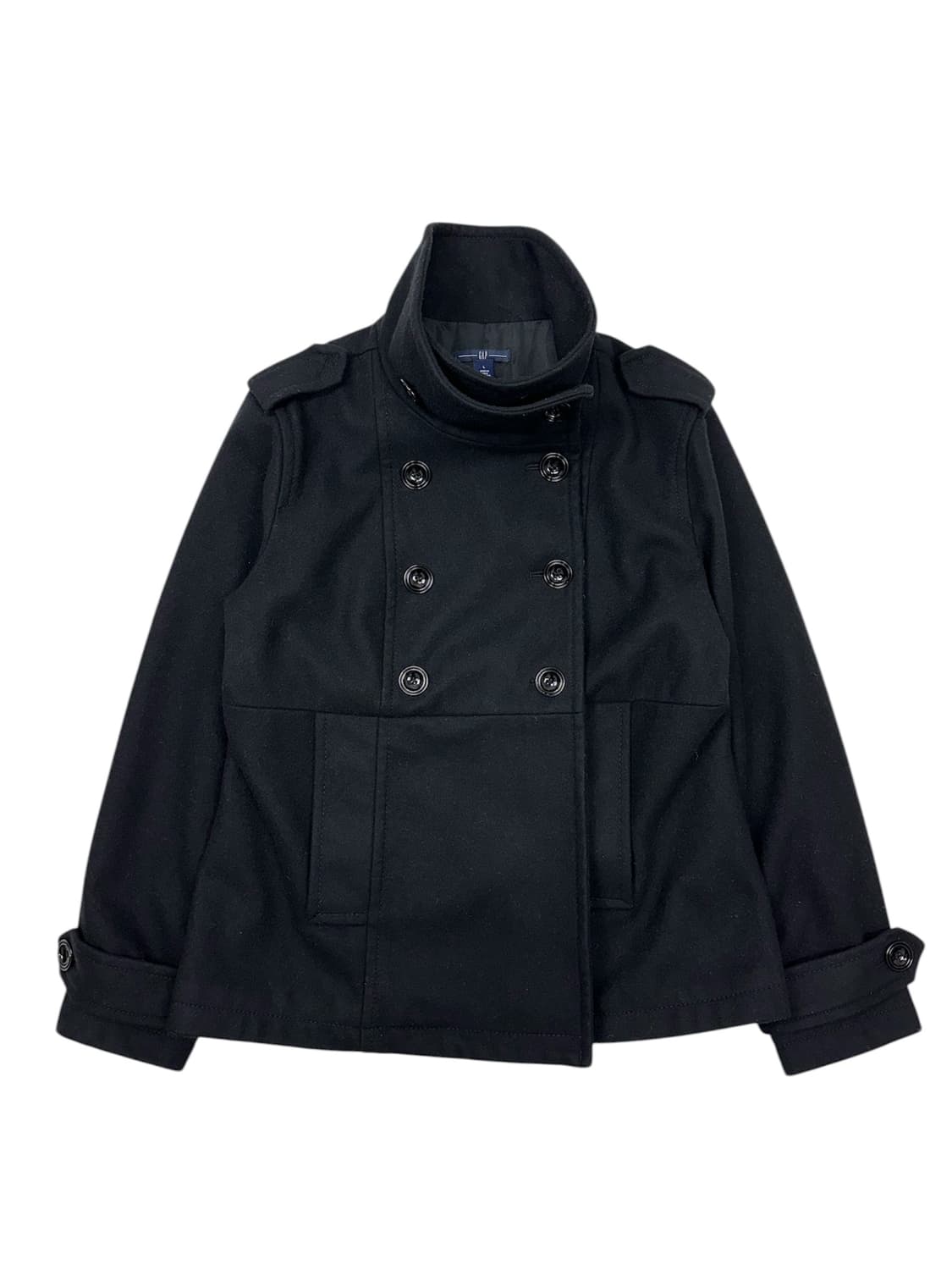 GAP 하이넥 더블 버튼 울 피코트 상품이미지1