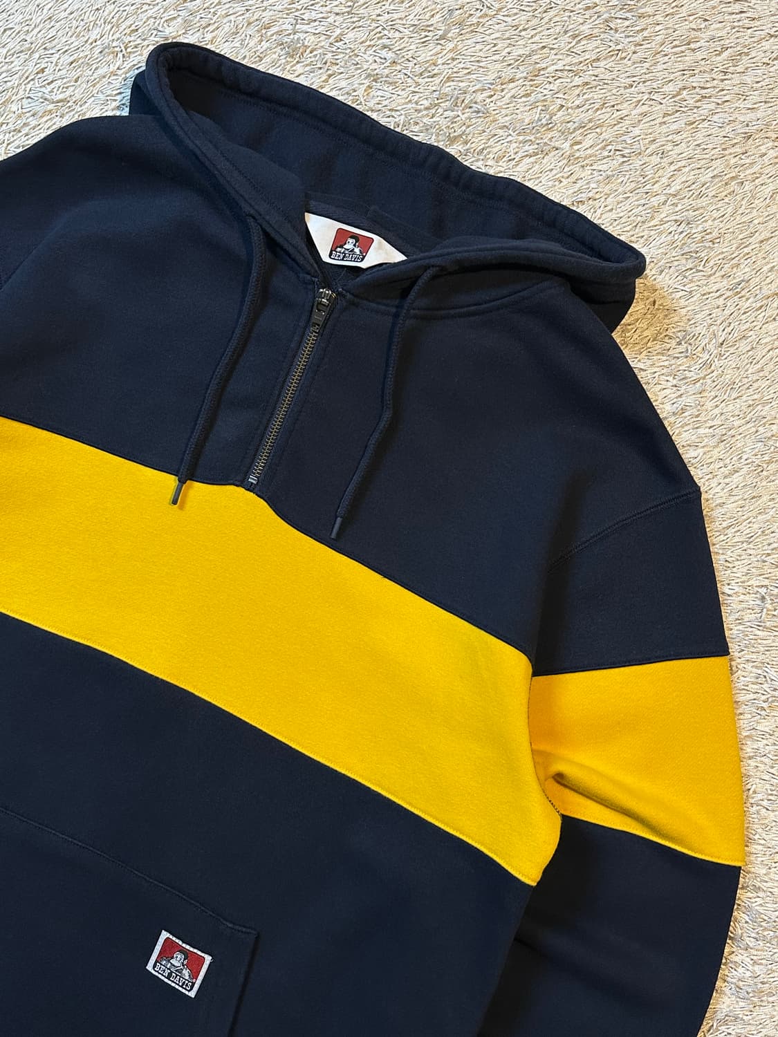 벤데이비스 BEN DAVIS 풀오버 반집업 배색 후드티 상품이미지2