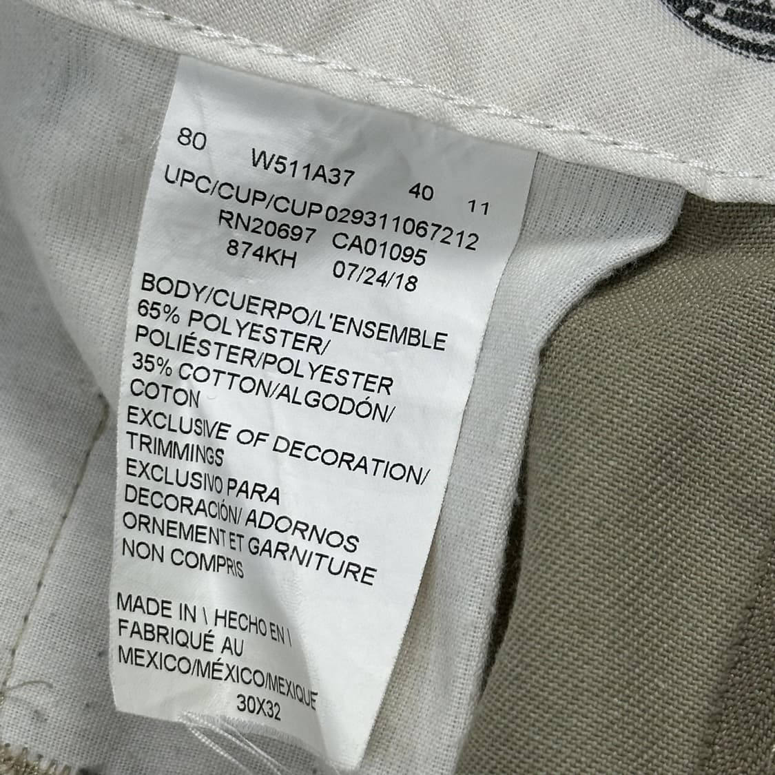 디키즈 874 오리지널 워크 베이지 치노팬츠 (30인치) 상품이미지5