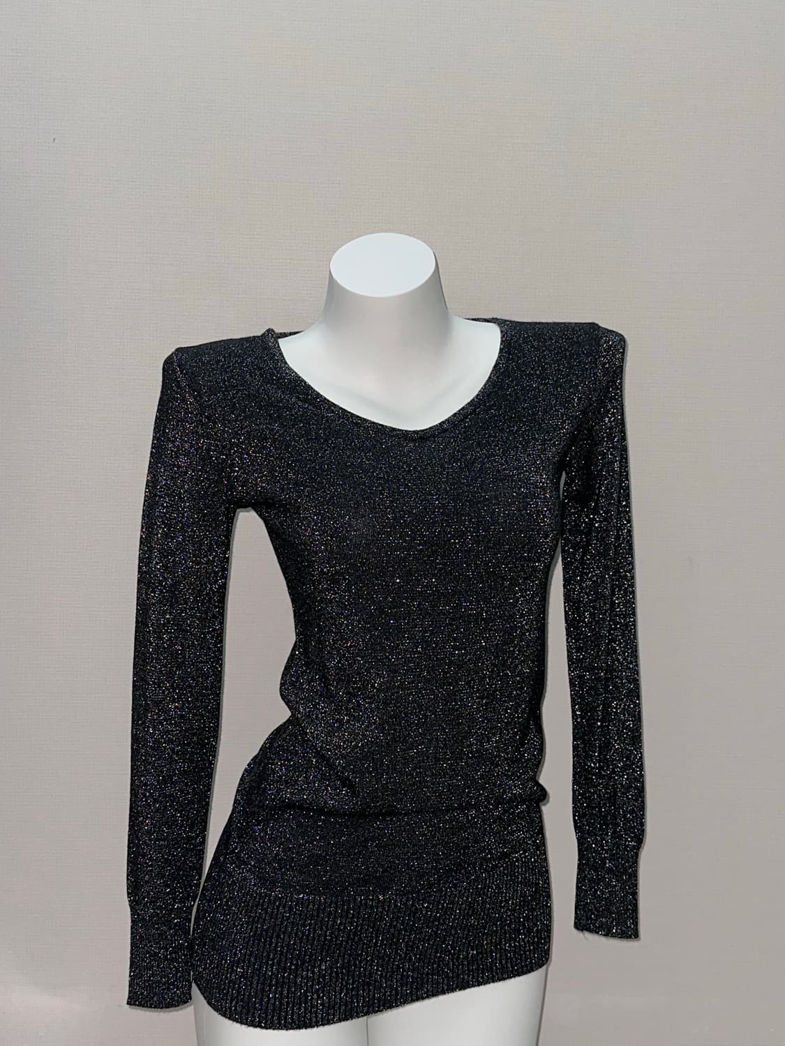 빈티지 블랙 글리터 니트 미니원피스 상품이미지2