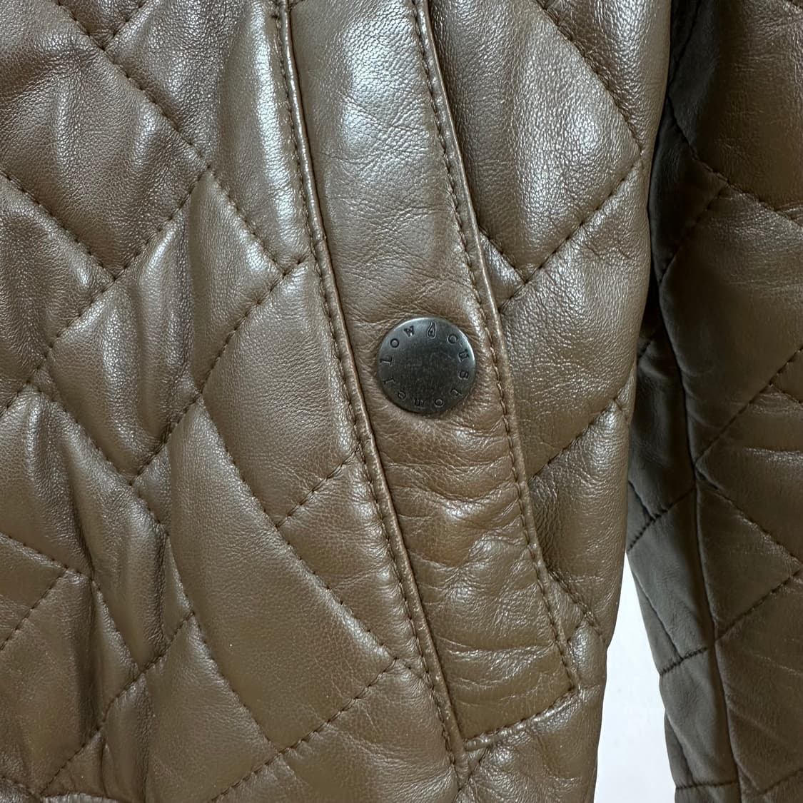 커스텀 멜로우 슬림핏 퀼팅 레더 블루종 100 (실90-95) J20 상품이미지5