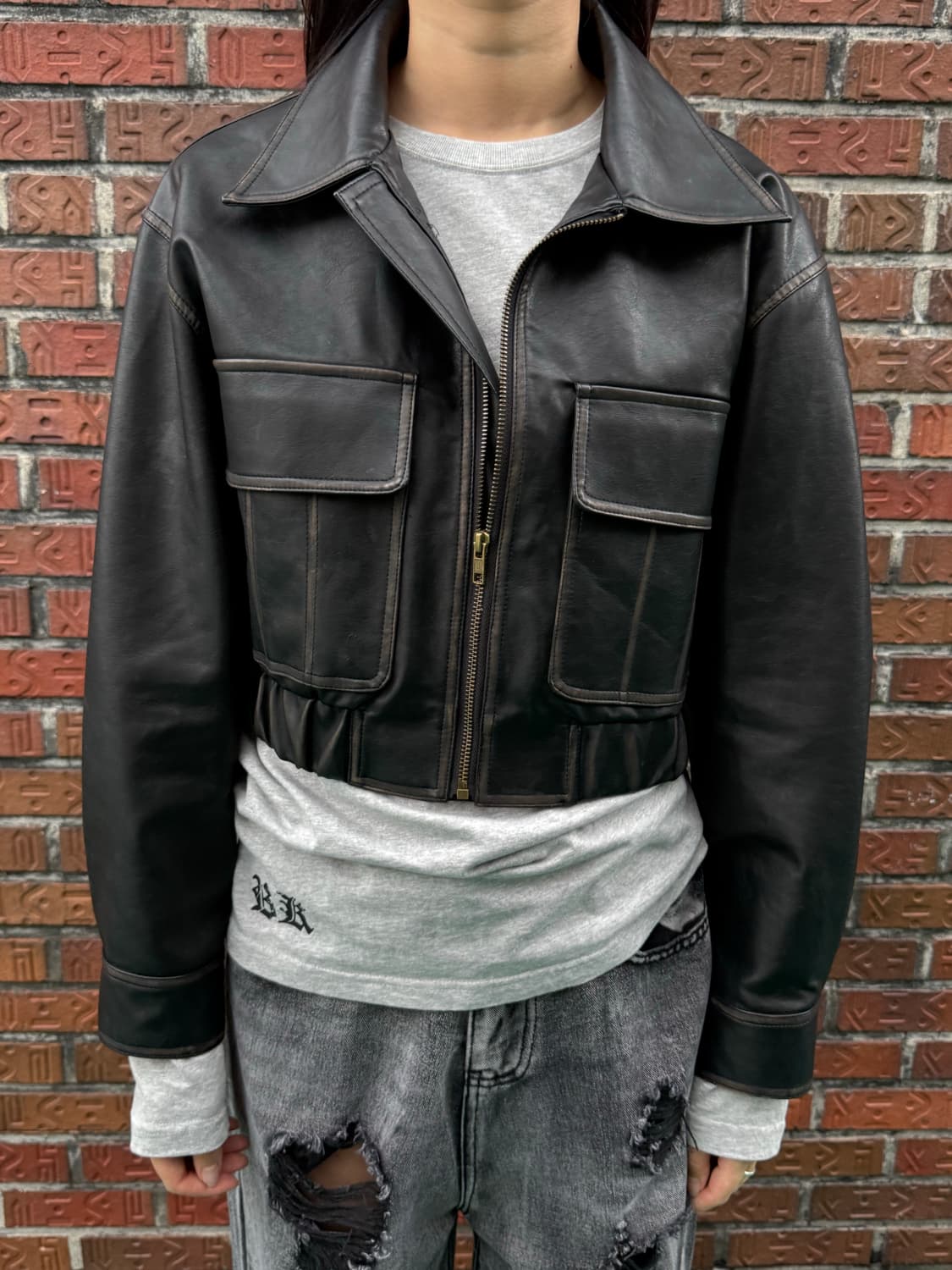 LAFUDGE OUR WOMAN 가죽자켓 상품이미지2