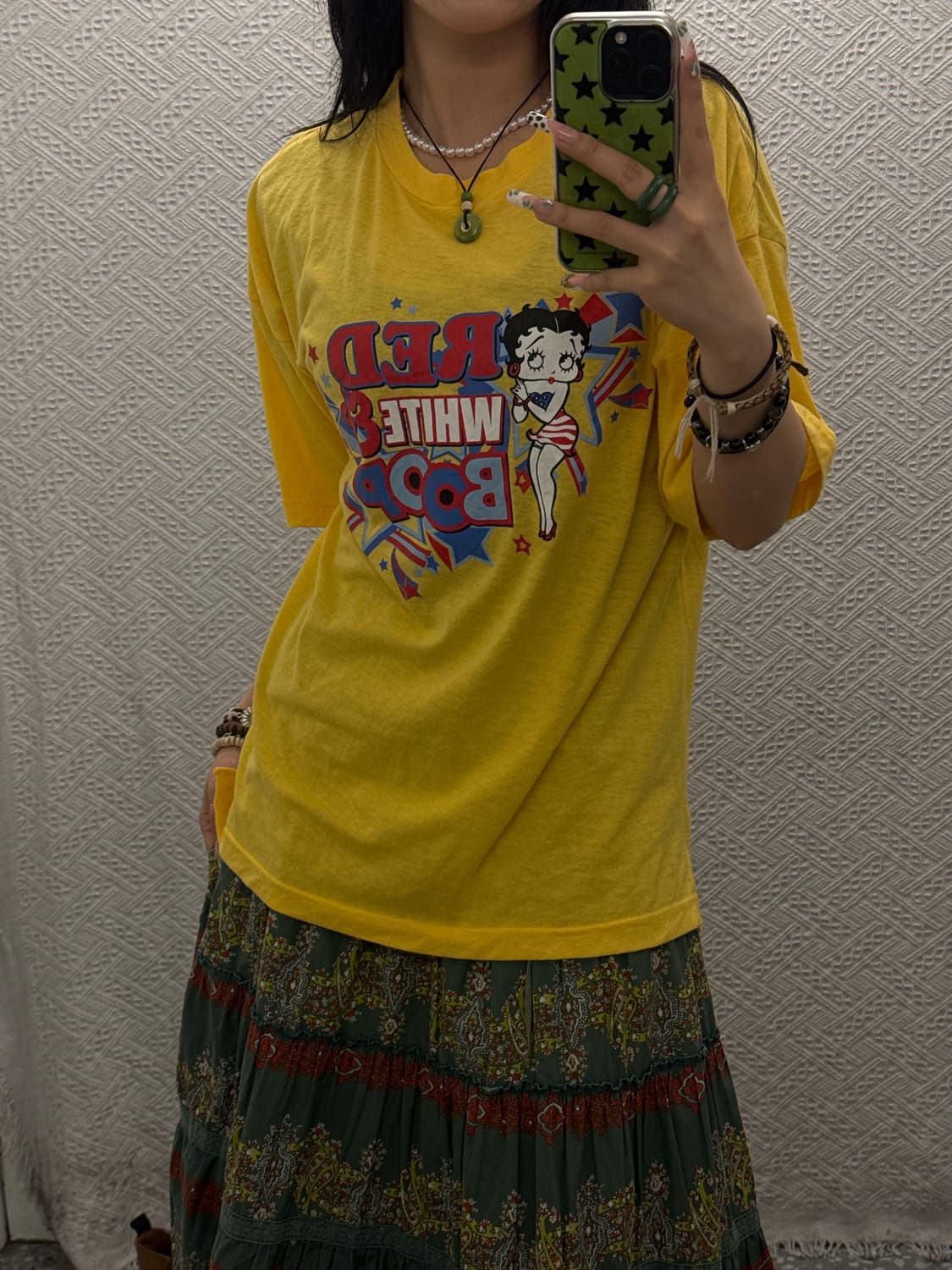 베티붑 빈티지 올드스쿨 레트로 90's 키치 프린팅 반팔티 K0164 상품이미지1