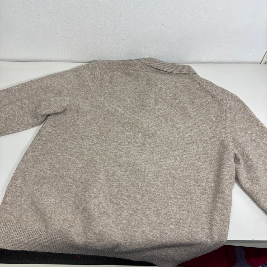 L 100 수아레 멜란지베이지 반집업 카락넥니트 상품이미지2