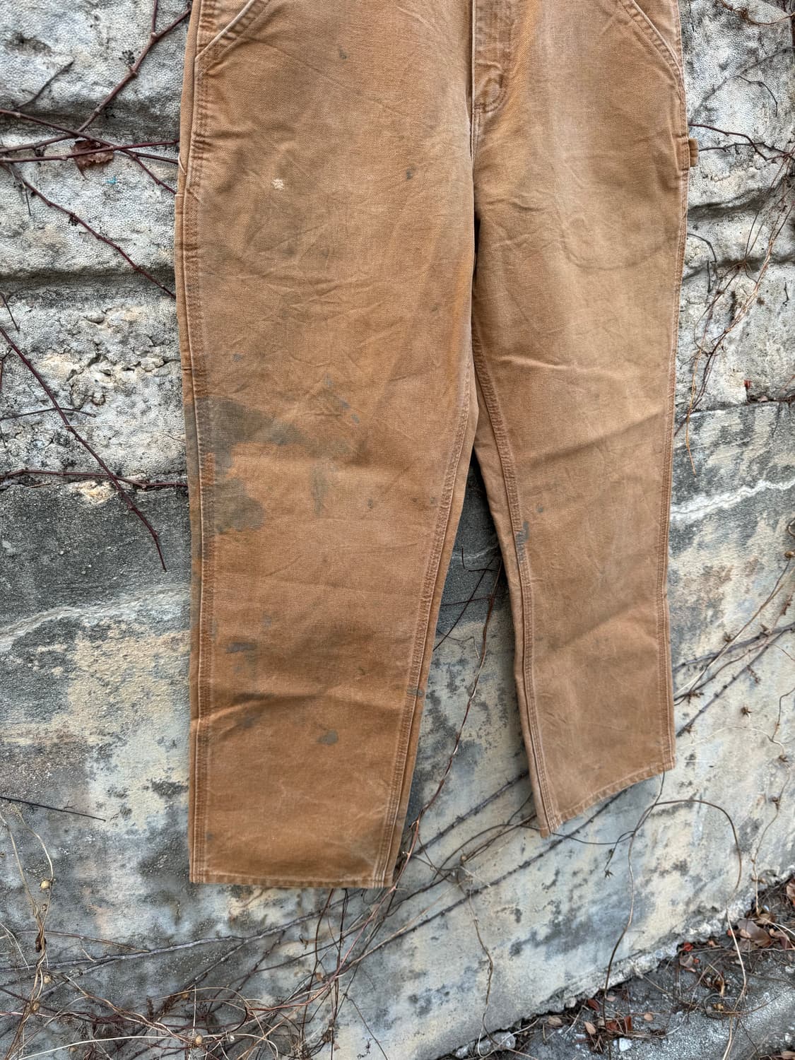 칼하트 빈티지 b11 brn 덕캔버스 카펜터 싱글니 워크 팬츠 30 상품이미지5