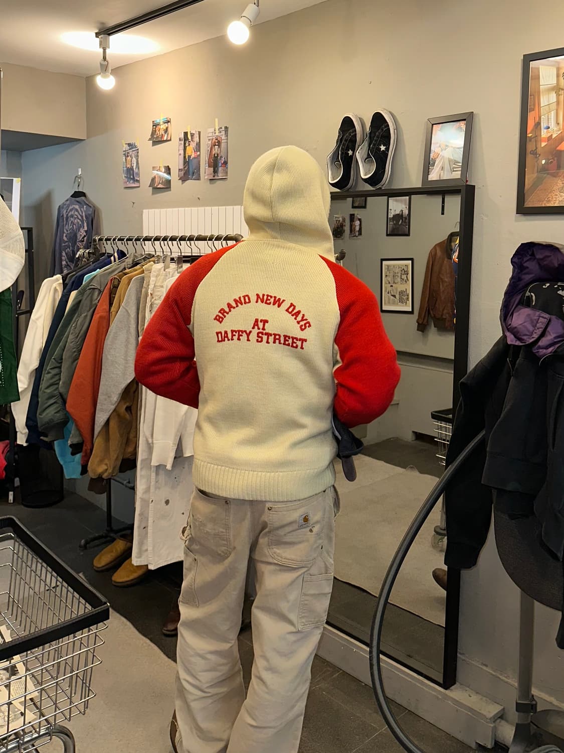 90’s Patina embroidery knit hood zip-up 상품이미지1