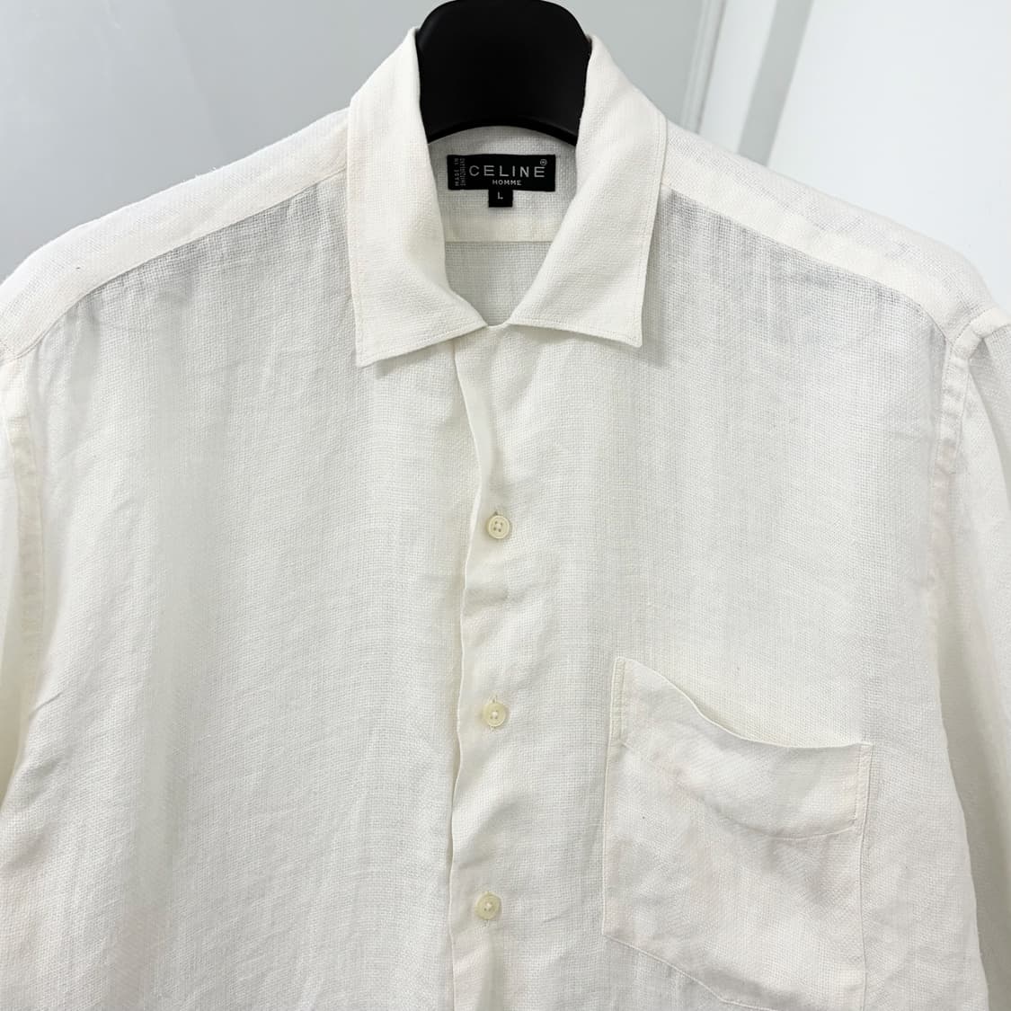 셀린느 옴므 90s 린넨 반팔 셔츠 상품이미지6