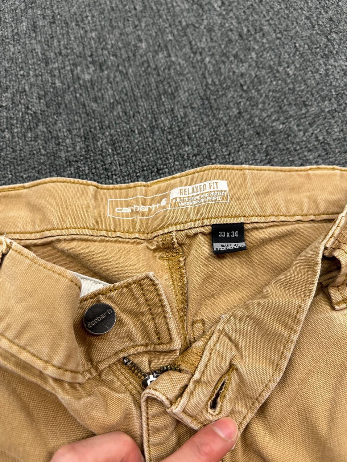33) 칼하트 더블니 브라운 워크팬츠 상품이미지5