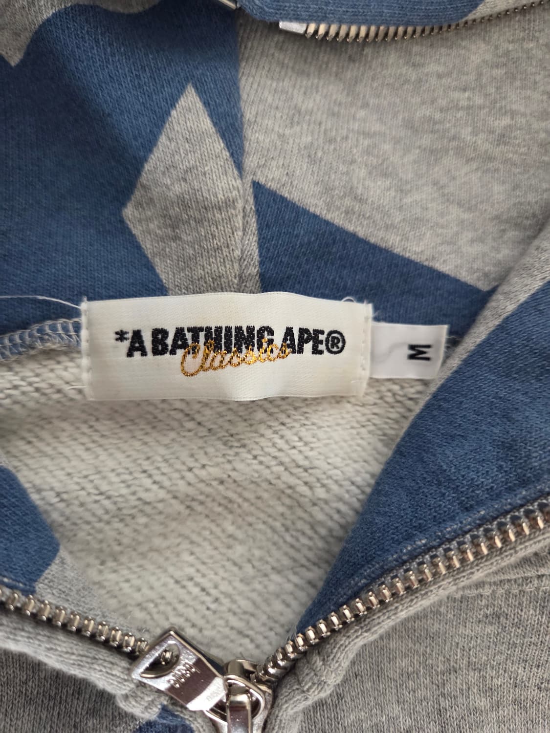 베이프 스타 후드집업 블루 그레이 M 상품이미지4