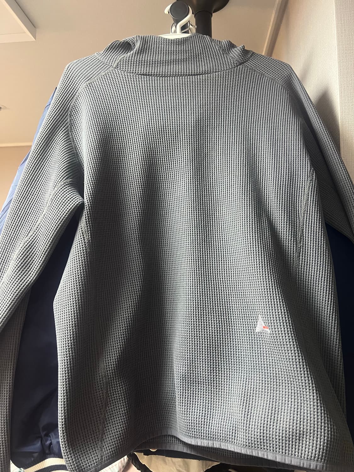 ROA grid hoodie gray M 상품이미지3