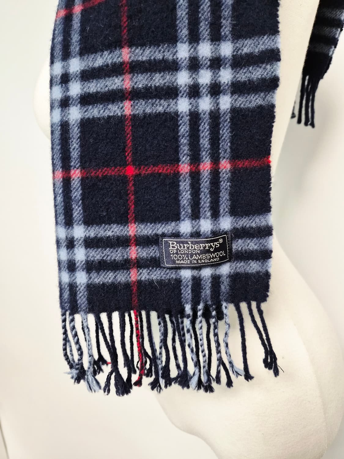 버버리 네이비 노바체크 램스울100 머플러 목도리 상품이미지4