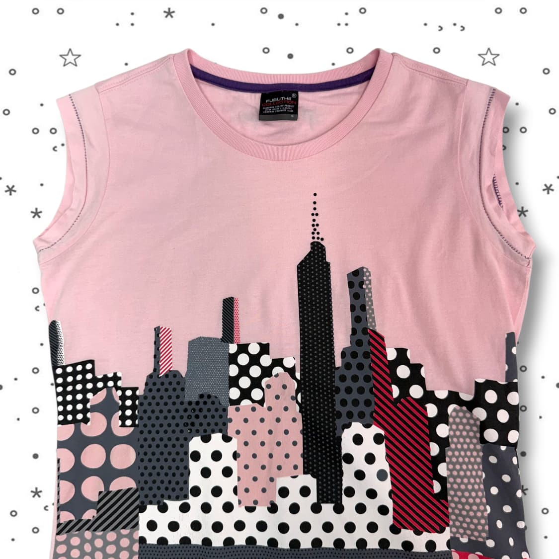 S FUBU 후부 도트 프린팅 티셔츠 상품이미지2