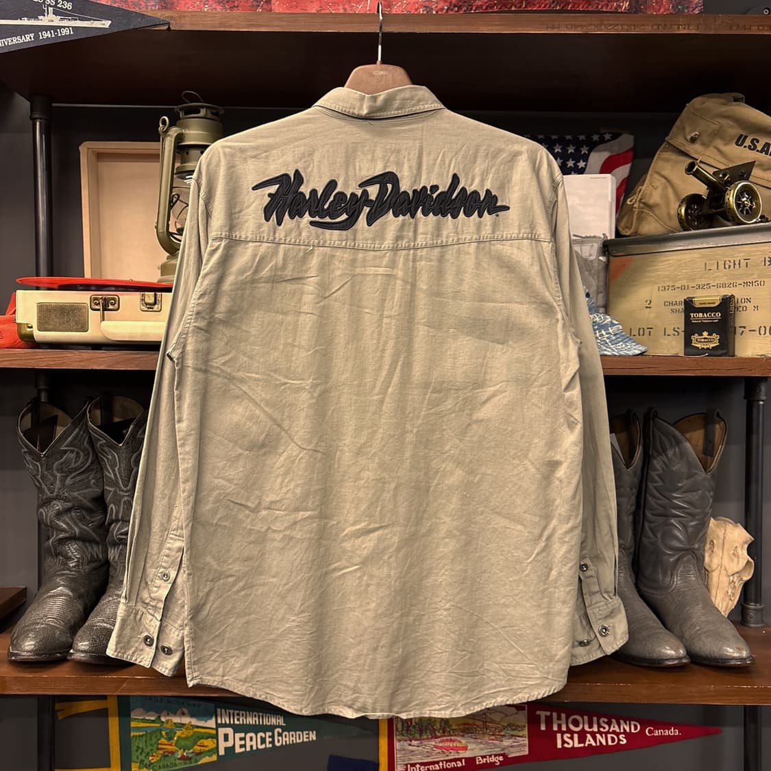 00s 할리데이비슨 플레임스컬 엠브로이드 코튼 워크자켓 N960 상품이미지2