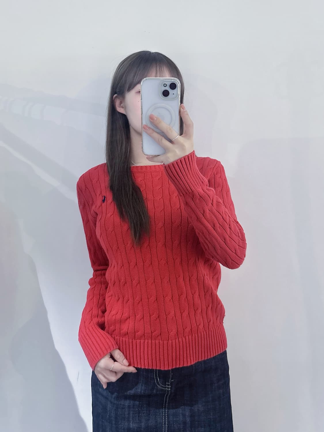 폴로랄프로렌 네이비포니 레드 케이블 니트 상품이미지2